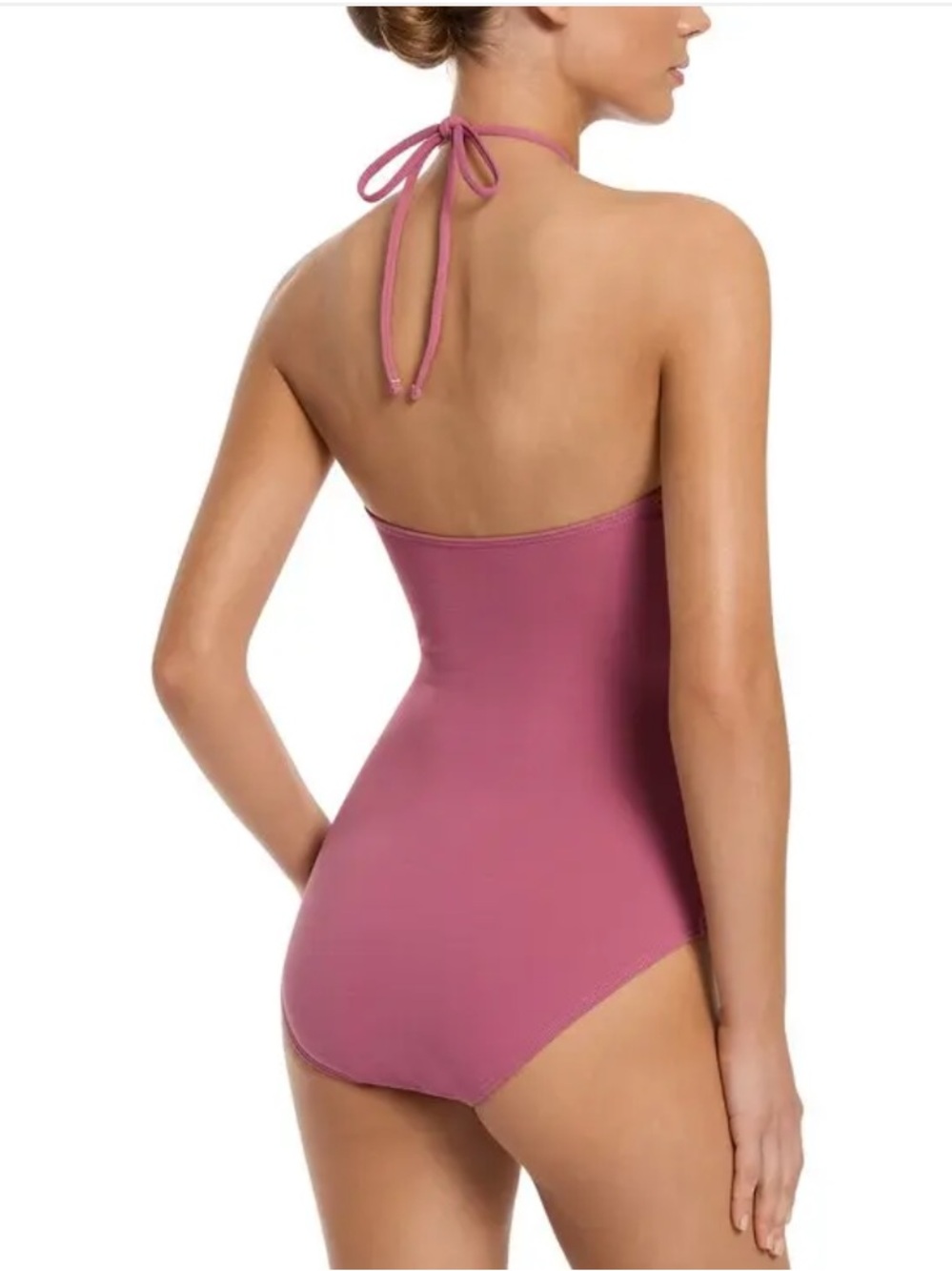 JETS Australia Halterneck One Piece Swimsuit Pink Ring Detail Size 12 US 8